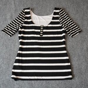 Ann Taylor Ivory‎ Surplice Wrap Top Medium Elbow Sleeve Career Casual Blouse